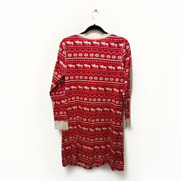 Lazy One Women’s S/M Nordic Fairisle Moose Elk Christmas Nightshirt Gifts Pajama - Picture 3 of 8